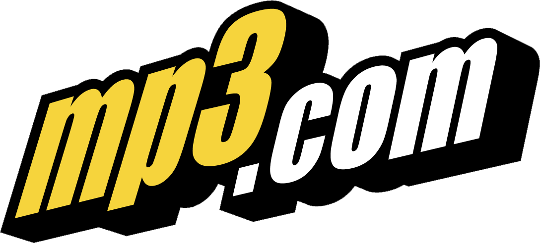 MP3.com logo in yellow, white, and black